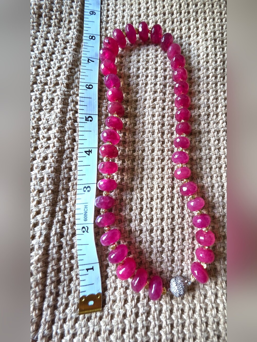 Vintage Crackle Dyed Quartz Bead Necklace And Bracelet. - Picture 3 of 8